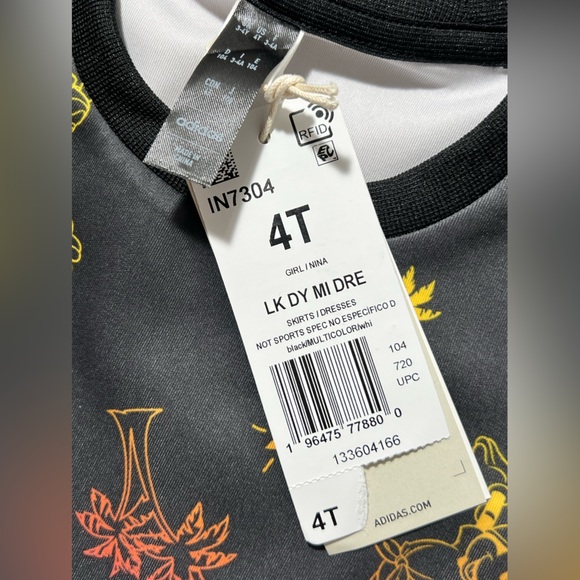 Adidas X Disney Minnie Mouse toddler girl‎ shirt Dress athletic Colab black 4T - Picture 4 of 10